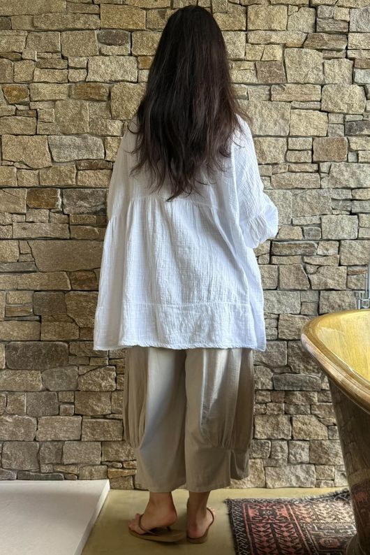 Suri Cushion Cotton Artist Smock White 